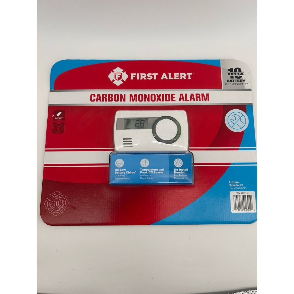 First Alert Carbon Monoxide Alarm With 10 Year Lifetime Battery New Sealed